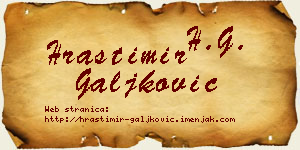Hrastimir Galjković vizit kartica